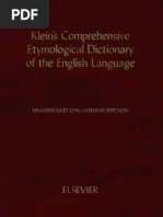 Kleins Comprehensive Etymological Dictionary Of The English