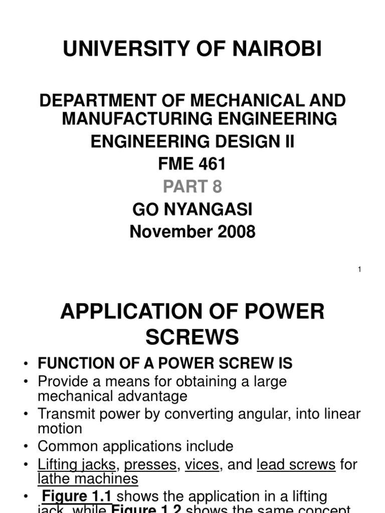8 Power Screws | PDF | Rotation Around A Fixed Axis | Screw