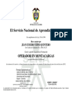 El Servicio Nacional de Aprendizaje SENA: Operador en Montacargas