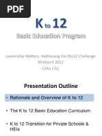 DepEd Presentation On K To 12 - Handout