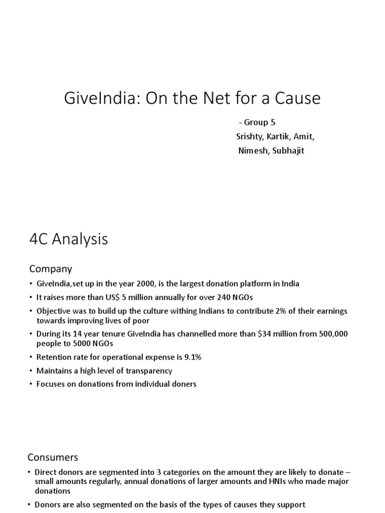 GiveIndia: India's Leading Donation Platform | PDF | Finance & Money ...