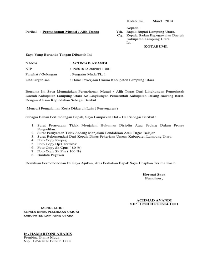 Contoh Format Surat Arahan