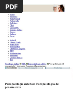Psicopatología Del Pensamiento y Trastornos Formales Del Pensamiento