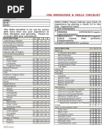 Cert Nurse Assist Skills Checklist