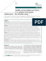 Reliability and Validity of The Adolescent Stress Questionnaire in A Sample of European Adolescents
