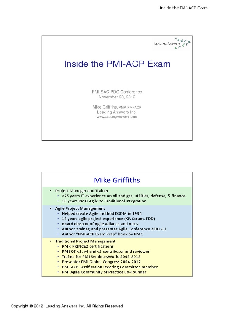 Mikegriffith SlidesManaging Agile Projects | PDF | Project Management  Professional | Agile Software Development