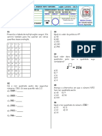 Prova Junho 7° Ano Matemática Cantinho 2017.