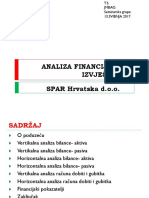 Analiza Financijskih Izvještaja - SPAR Hrvatska D