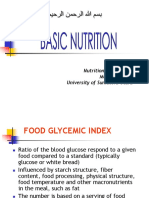 Nutrition Department's Guide to Food Glycemic Index and Fiber Classification