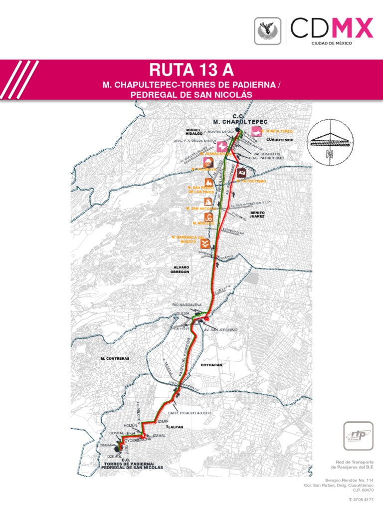 Ruta 13A: Recorrido y Paradas en CDMX | PDF
