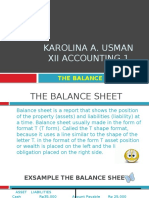Karolina A. Usman Xii Accounting 1: The Balance Sheet