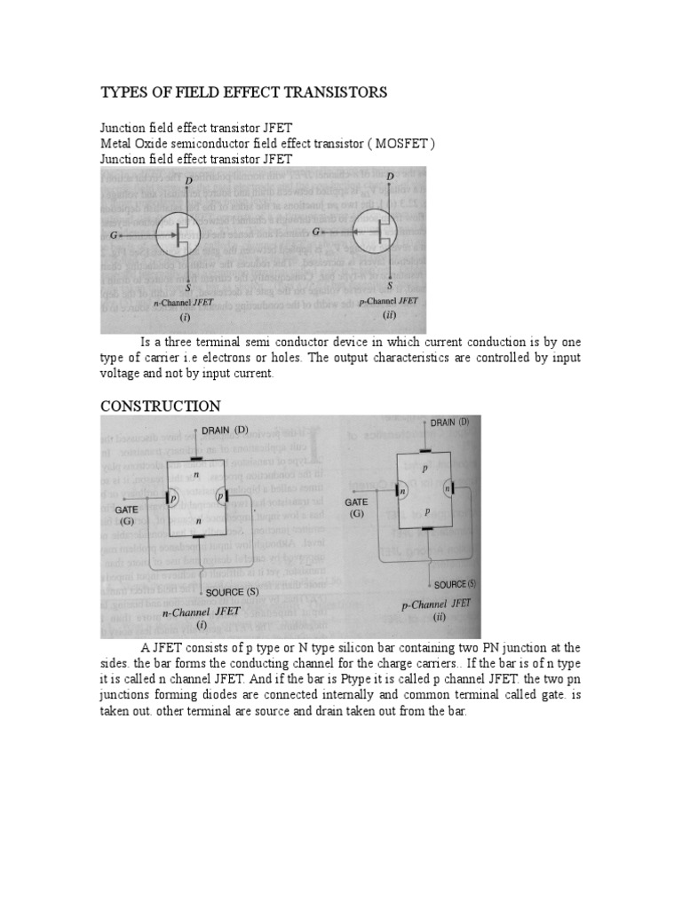 Field Effect Transistors Pdf Field Effect Transistor Mosfet