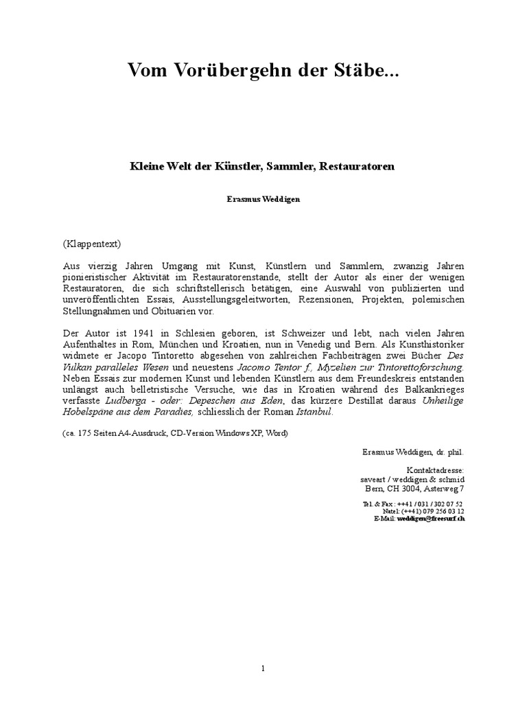 A Vom Vorubergehn Der Stabe