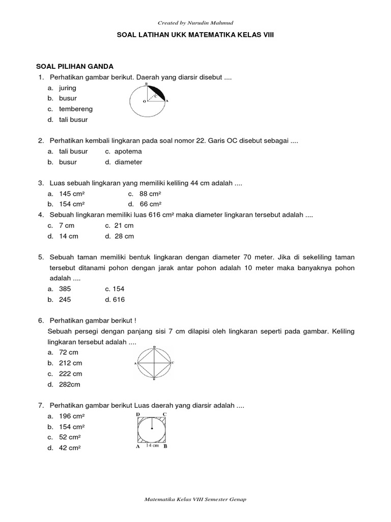 Soal Latihan Ukk Matematika Pdf