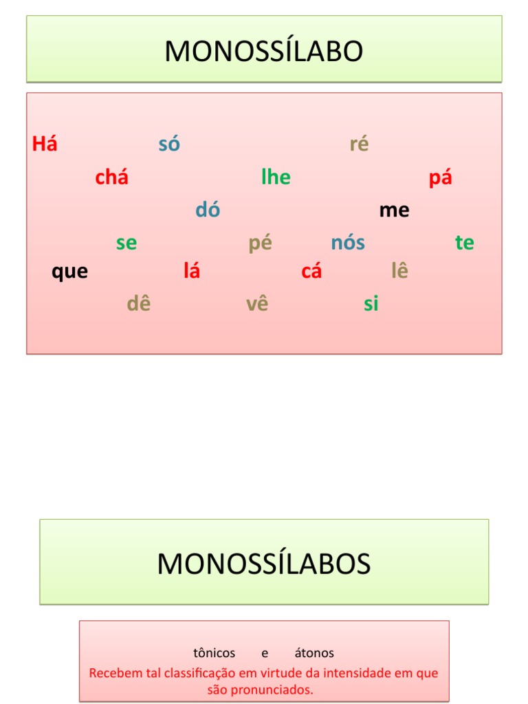 Monossílabo Monossílabo: só dó nós