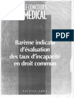 Barème Indicatif D'évaluation Des Taux D'incapacité en Droit Commun Du Concours Médical