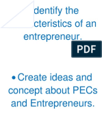 Identify The Characteristics of An Entrepreneur