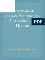 Perkembangan Aplikasi Bioteknologi Tradisional Dan Modern