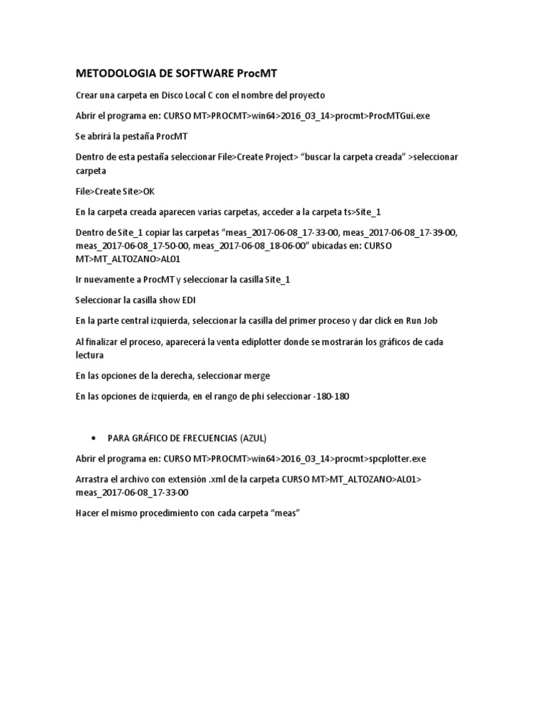 Guía de Uso de ProcMT para Análisis | PDF