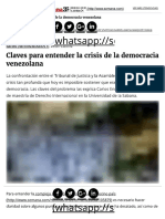 Claves Para Entender La Crisis de La Democracia Venezolana