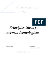 Principios Eticos y Normas Deontologicas