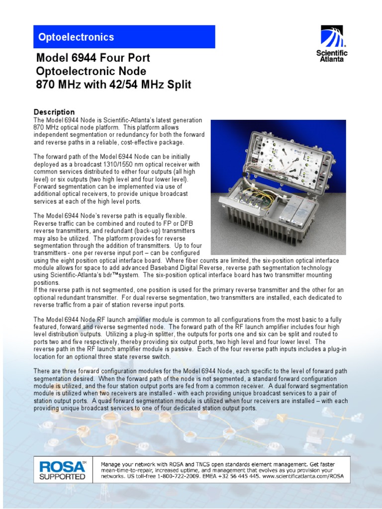 6944 Optical Node Cisco | PDF | Integrated Truss Structure | Amplifier