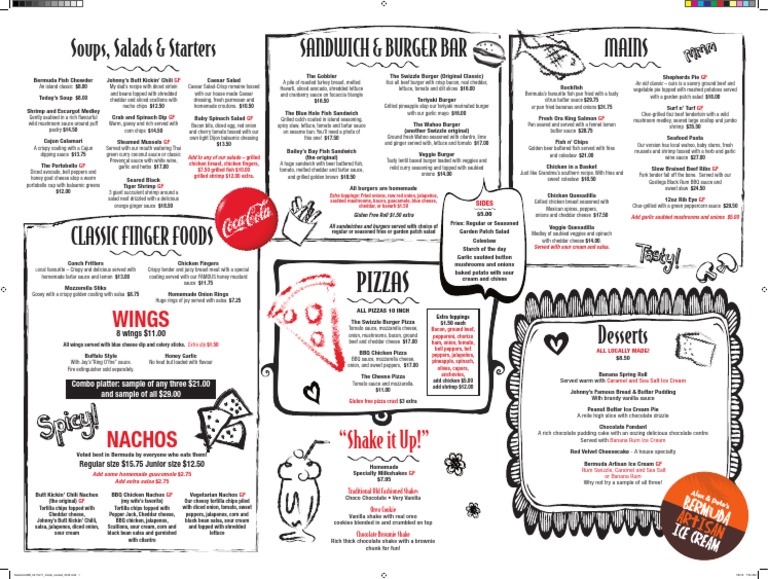 Swizzle Inn Bermuda Dinner Menu | PDF | Salad | Coleslaw