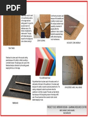 Auditorium Materials PDF | PDF | Economic Sectors | Building Materials