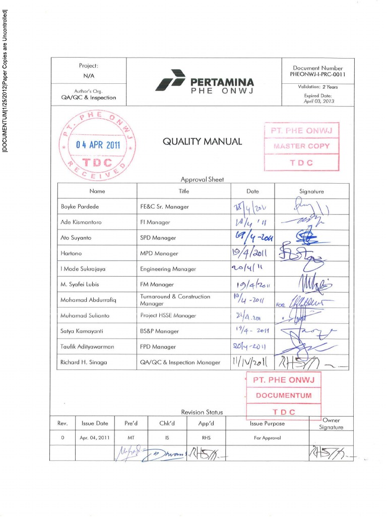 Quality Manual PHE | PDF | Quality Assurance | Quality Management System