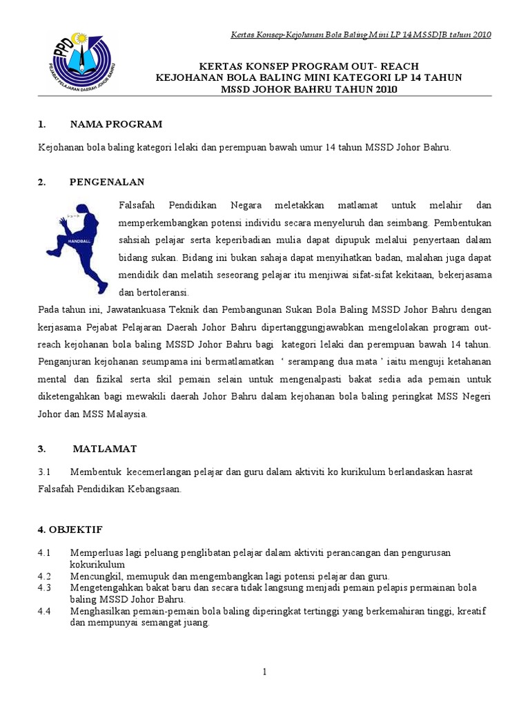 Kertas Kerja Kejohanan BB LP 14 2010 | PDF