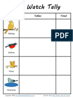 Bird Watch Tally Printable