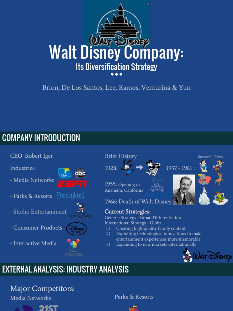 Disney's Diversification Strategy Overview | PDF | Revenue | Mergers ...