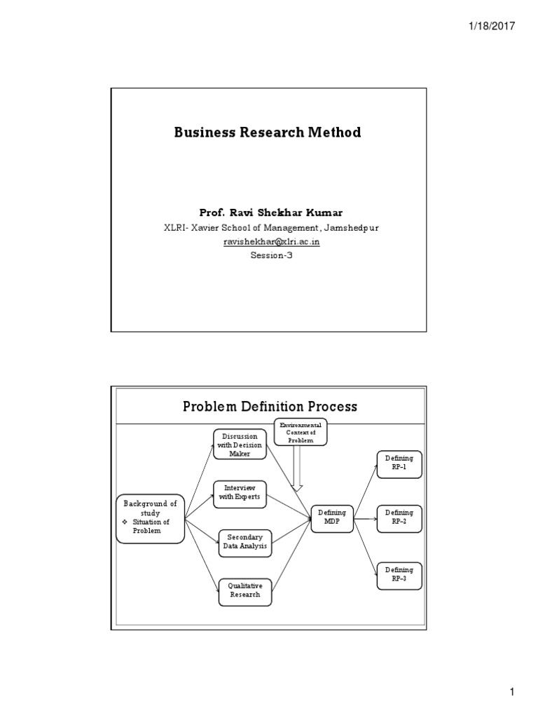 Business Research Method: Problem Definition Process | PDF | Research ...