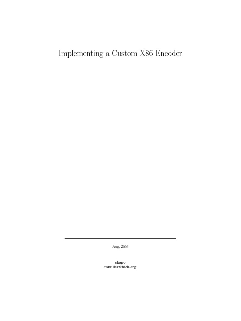 Implementing A Custom X86 Encoder | PDF | Pointer (Computer Programming ...
