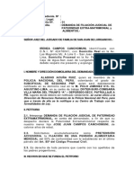 Demanda de Filiacion Extramatrimonial Alimentos Abel Cordova