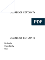 Degree of Certainty