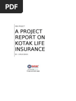 A Project Report On Kotak Life Insurance