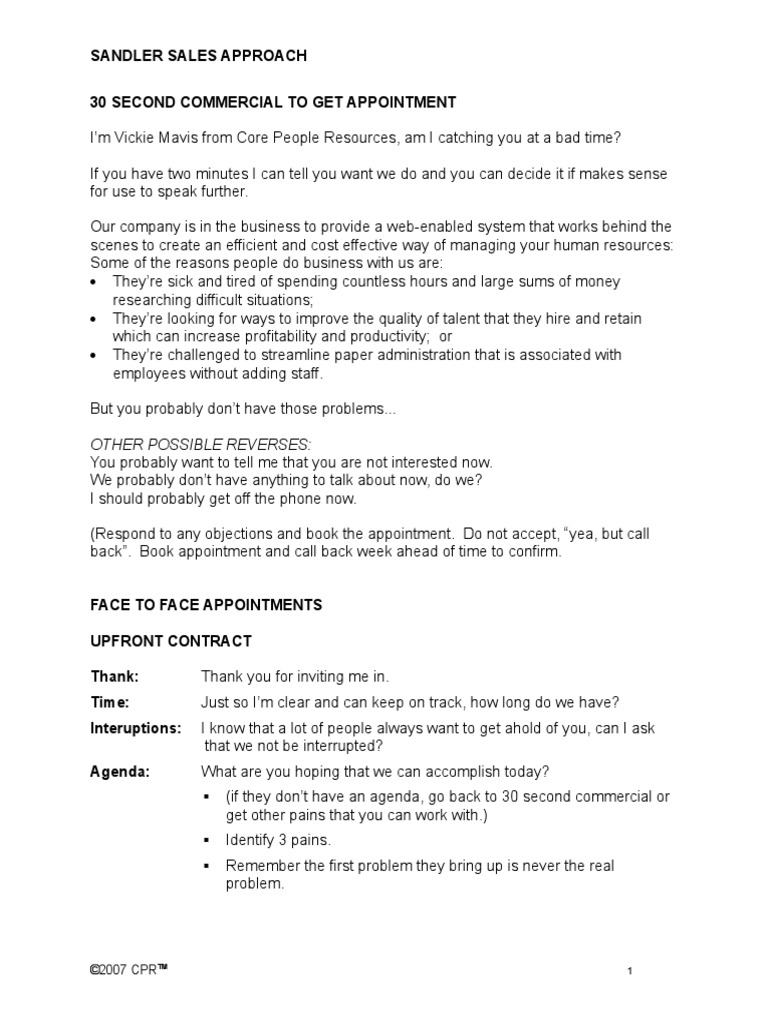 Sandler Sales SCR | PDF | Budget | Decision Making