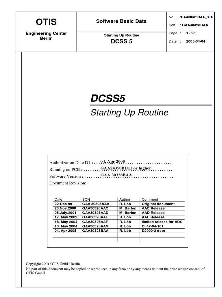 Otis Software Basic Data PDF | PDF | Power Inverter | Elevator