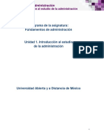 Unidad 1 Introduccion Al Estudio de La Administracion Contenido DFAM-1