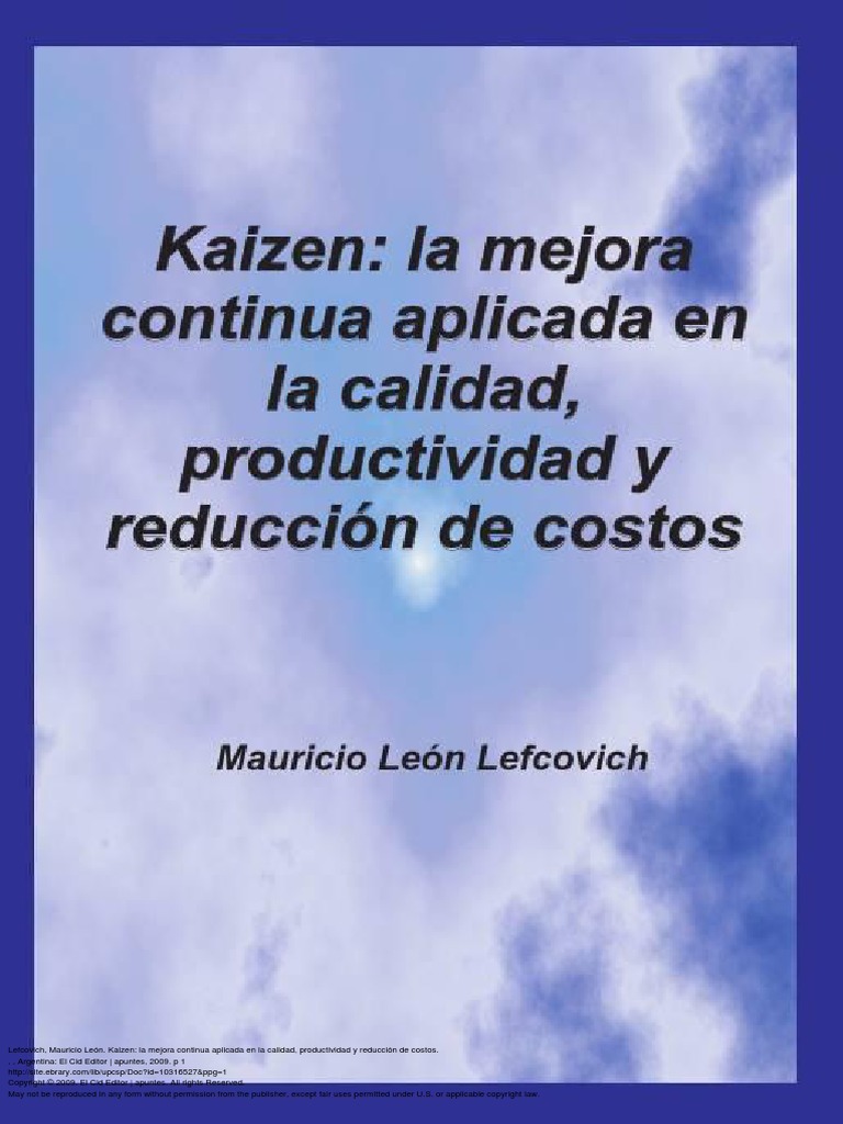 Kaizen - La Mejora Continua Aplicada en La Calidad, Productividad y ...