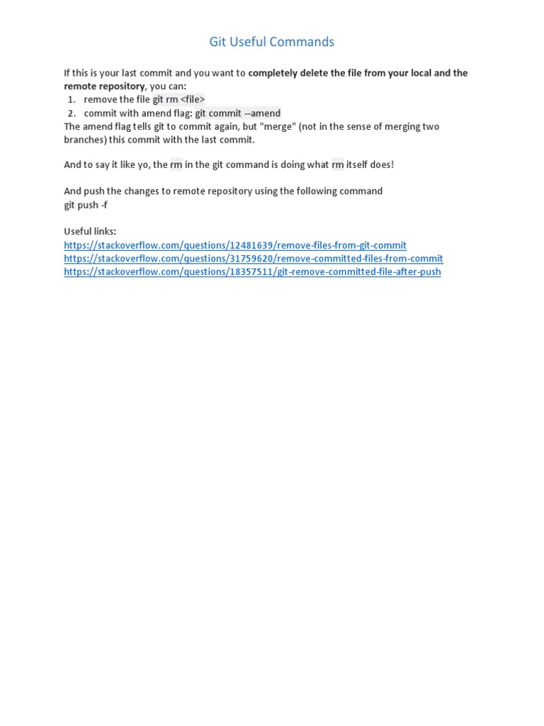 Git Commit and File Removal Guide | PDF | Home & Garden | Computers