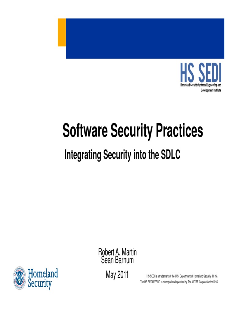 Software Security Practices Y Integrating Security Into The SDLC PDF