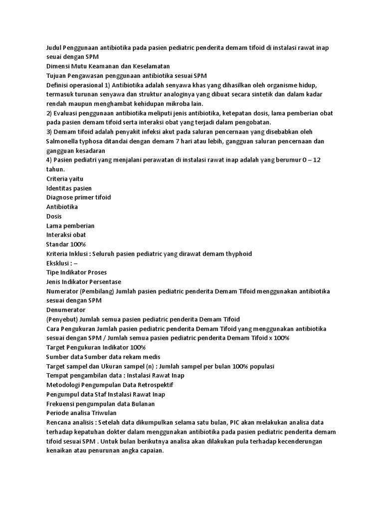 Judul Penggunaan Antibiotika Pada Pasien Pediatric 