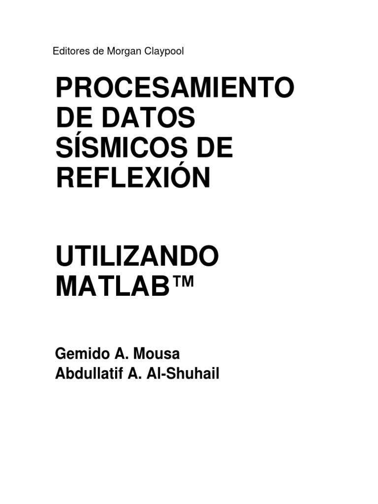 Processing of Seismic Reflection Data Using MATLAB PDF Temblores Densidad espectral