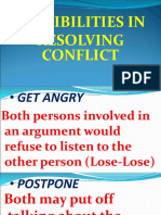 Possibilities in Resolving Conflict