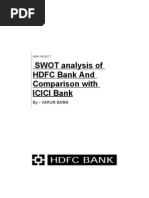 A Project Report on Comparison Between HDFC Bank &amp; ICICI Bank