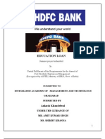 A Project Report on HDFC's Education Loan