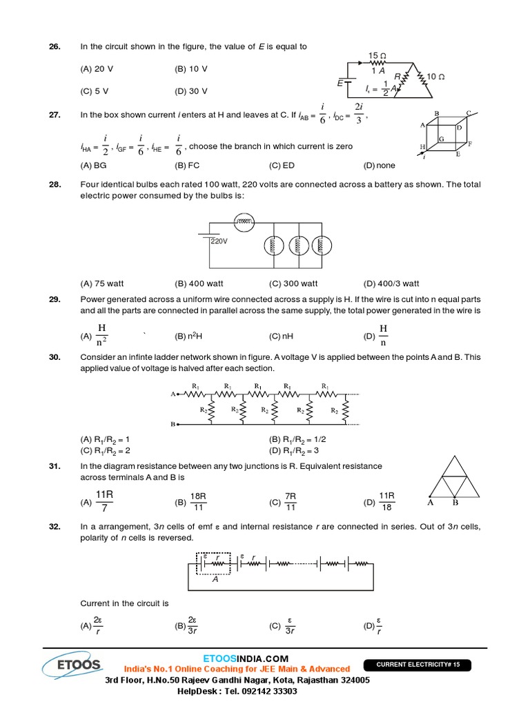 Current Electricity 01 Page 16 18 Pdf Volt Quantity