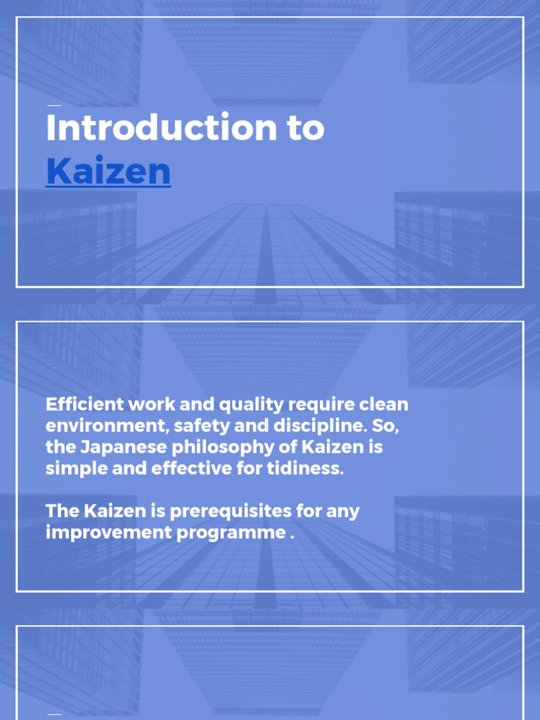 Introduction To Kaizen Pdf
